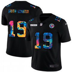 Men's Pittsburgh Steelers #19 JuJu Smith-Schuster 2020 Black Crucial Catch Limited Stitched Jersey 