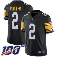Men's Pittsburgh Steelers #2 Mason Rudolph 2019 100th season Black Vapor Untouchable Limited Stitched NFL Jersey 