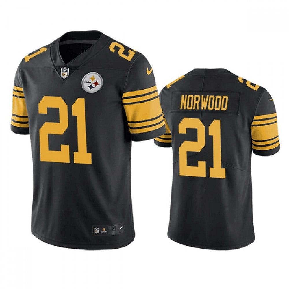 Men's Pittsburgh Steelers #21 Tre Norwood Black Color Rush Limited Stitched Jersey 