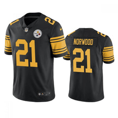 Men's Pittsburgh Steelers #21 Tre Norwood Black Color Rush Limited Stitched Jersey 