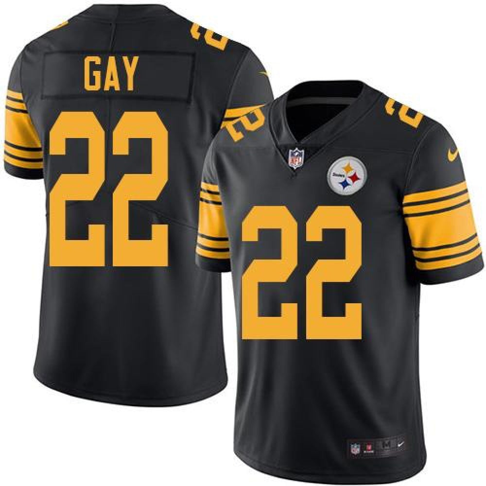 Steelers #22 William Gay Black Men's Stitched NFL Limited Rush Jersey 