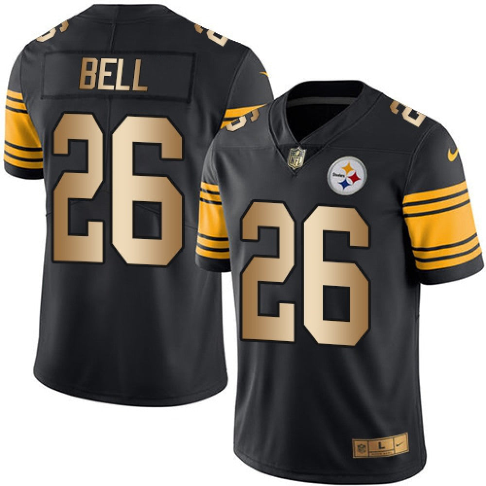 Steelers #26 Le'Veon Bell Black Men's Stitched NFL Limited Gold Rush Jersey 