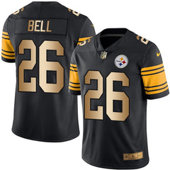 Steelers #26 Le'Veon Bell Black Men's Stitched NFL Limited Gold Rush Jersey 