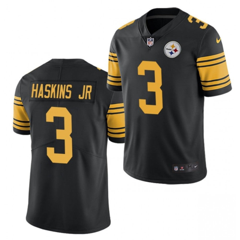 Men's Pittsburgh Steelers #3 Dwayne Haskins Jr. Black Color Rush Limited Stitched Jersey 