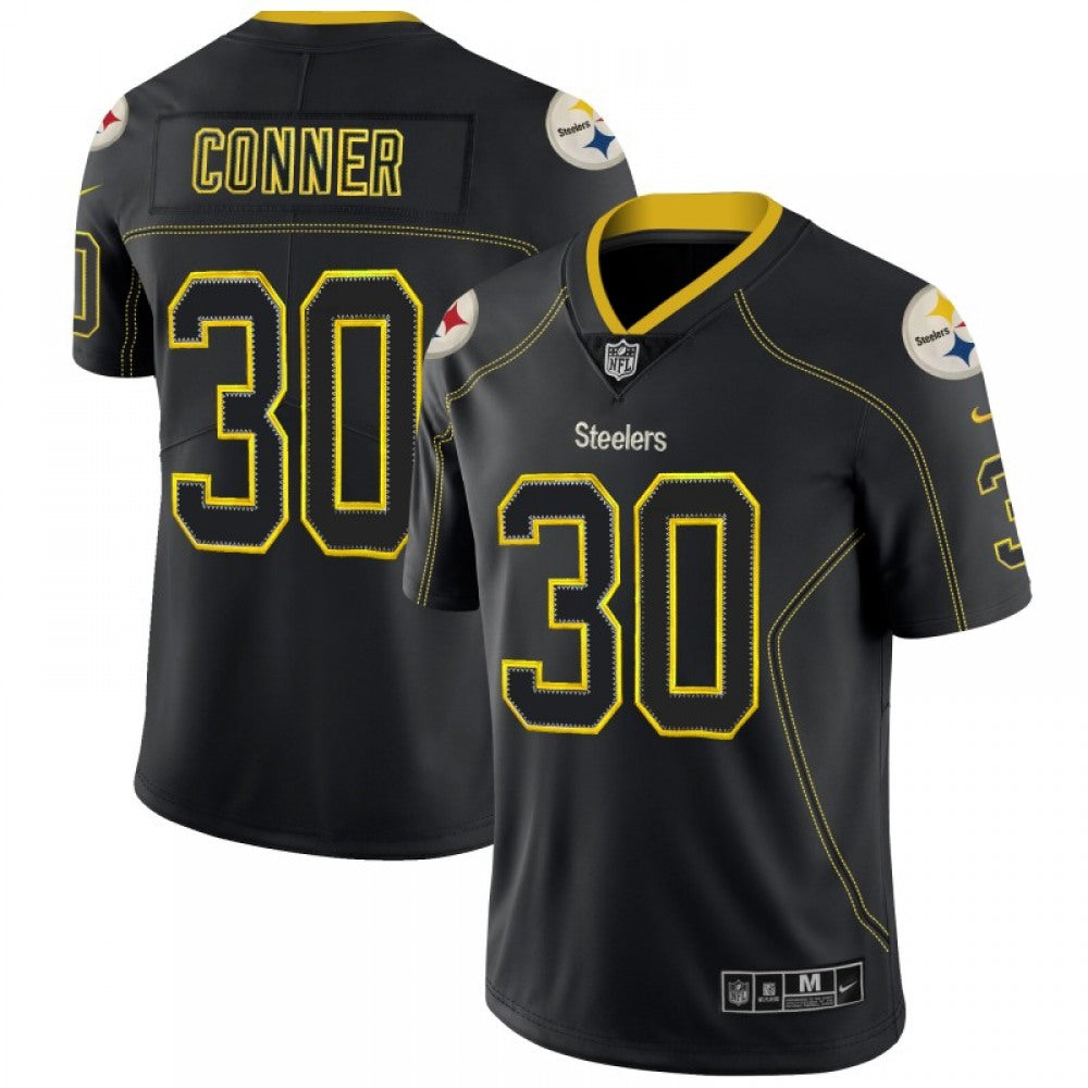 Men's Pittsburgh Steelers #30 James Conner Black 2018 Lights Out Color Rush Limited NFL Jersey 