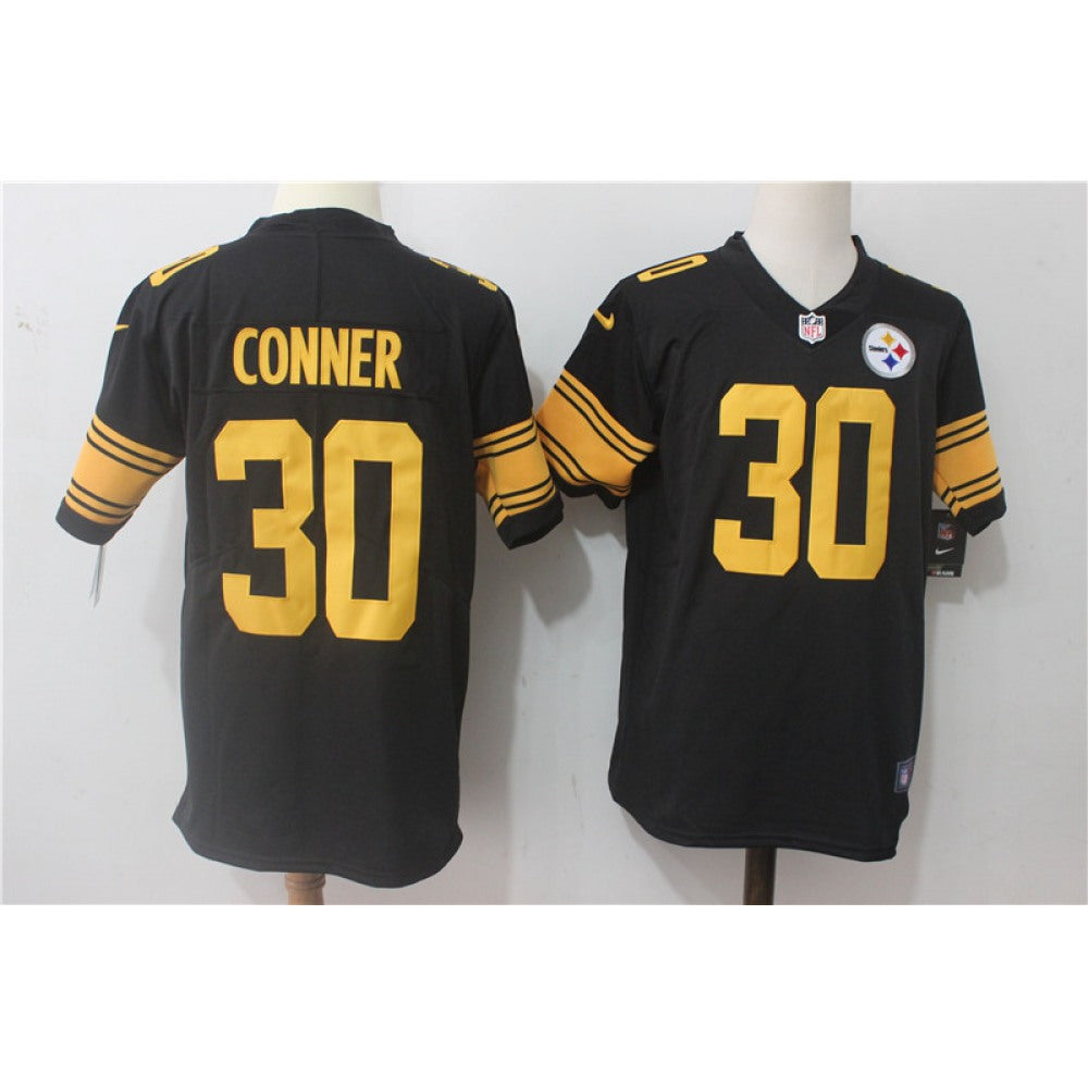 Men's Pittsburgh Steelers #30 James Conner Black Stitched NFL Limited Rush Jersey 