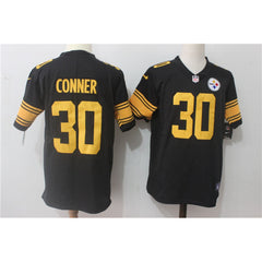 Men's Pittsburgh Steelers #30 James Conner Black Stitched NFL Limited Rush Jersey 