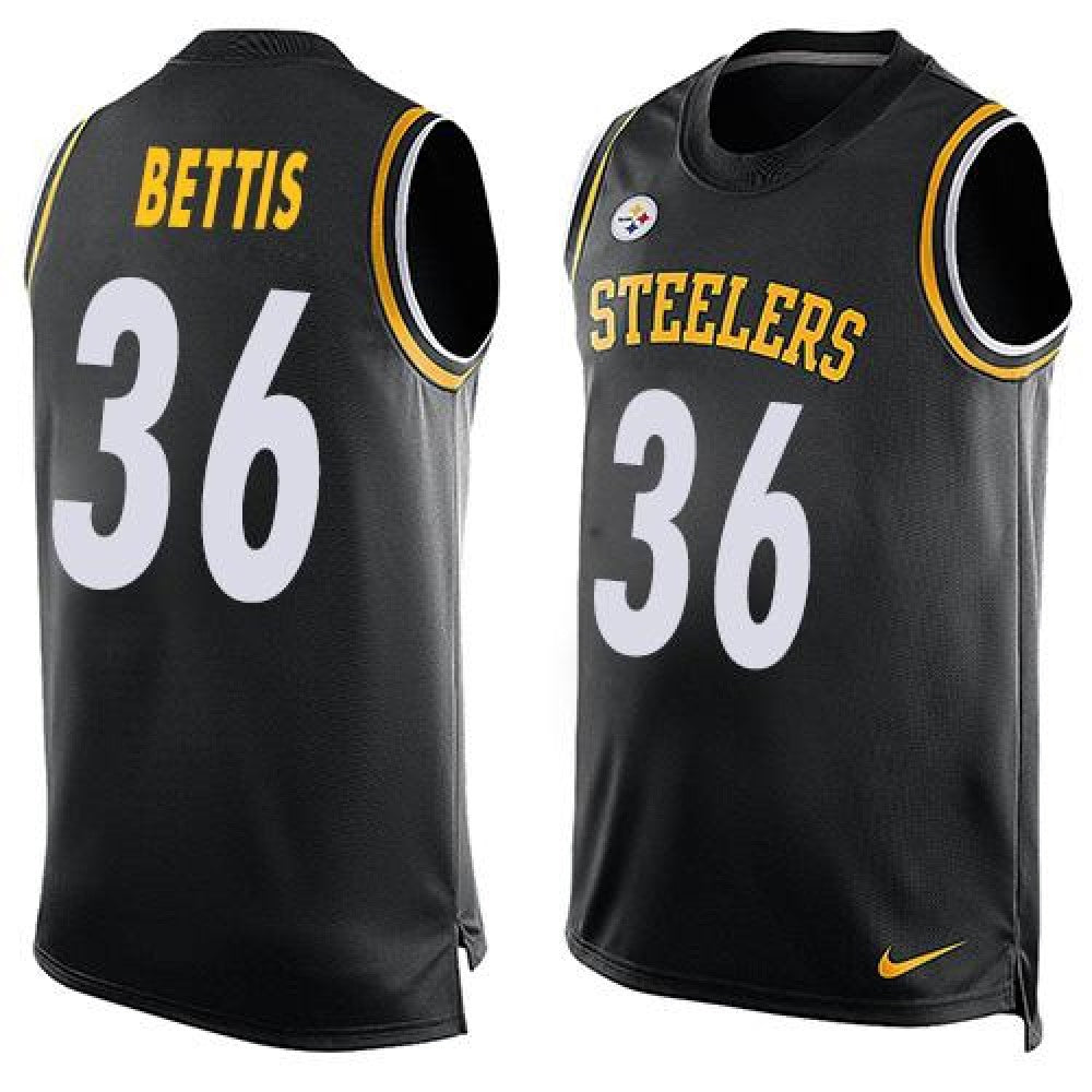 Steelers #36 Jerome Bettis Black Team Color Men's Stitched NFL Limited Tank Top Jersey 