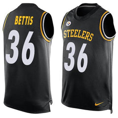 Steelers #36 Jerome Bettis Black Team Color Men's Stitched NFL Limited Tank Top Jersey 