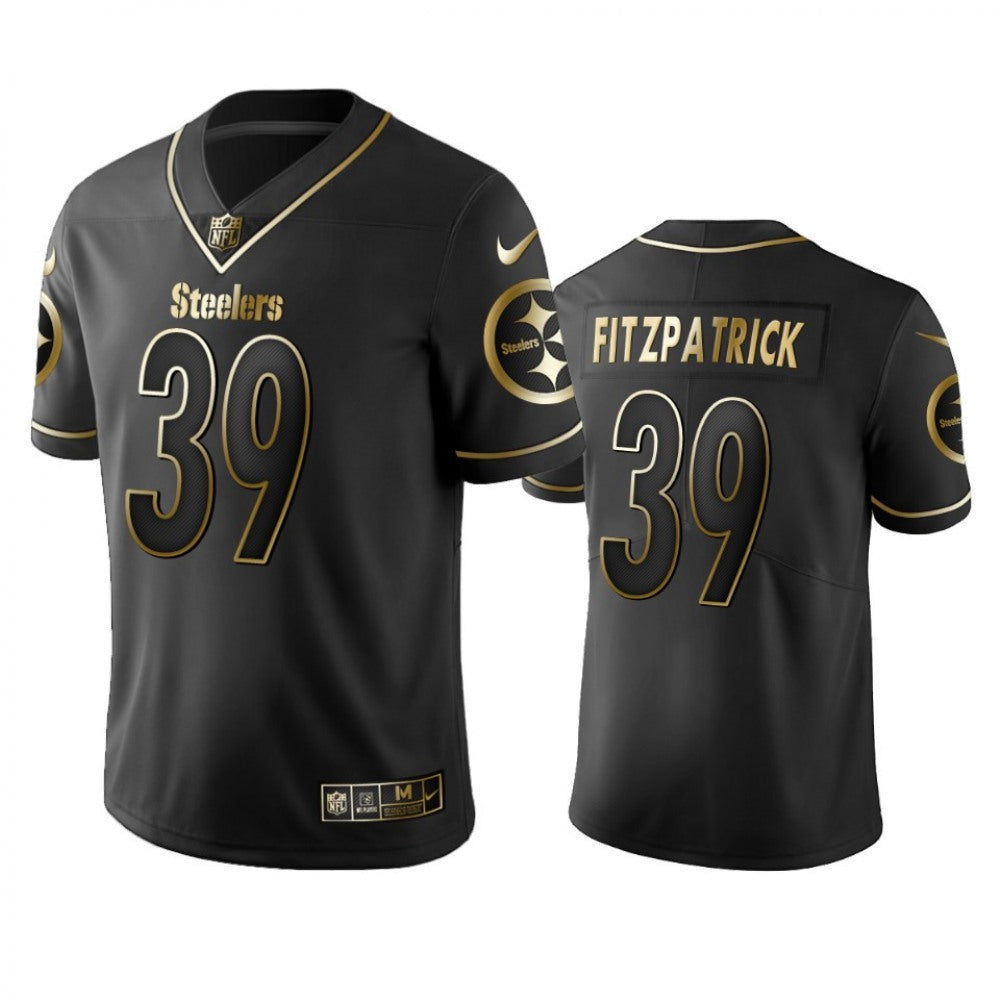 Men's Pittsburgh Steelers #39 Minkah Fitzpatrick Black 2019 Golden Edition Limited Stitched NFL Jersey 