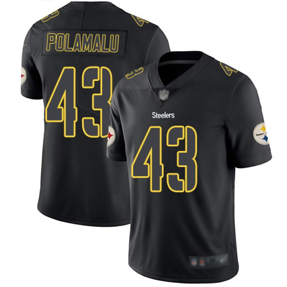 Men's Pittsburgh Steelers #43 Troy Polamalu Black 2018 Impact Limited Stitched NFL Jersey 