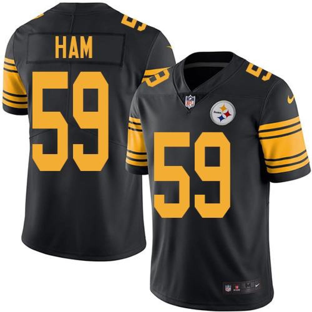 Steelers #59 Jack Ham Black Men's Stitched NFL Limited Rush Jersey 