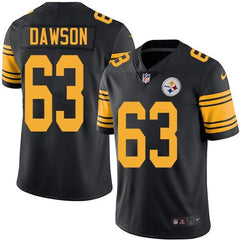 Steelers #63 Dermontti Dawson Black Men's Stitched NFL Limited Rush Jersey 