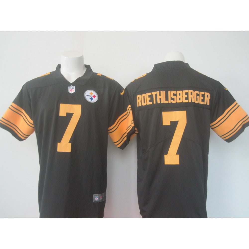 Men's Steelers #7 Ben Roethlisberger Black Limited Rush Stitched NFL Jersey 