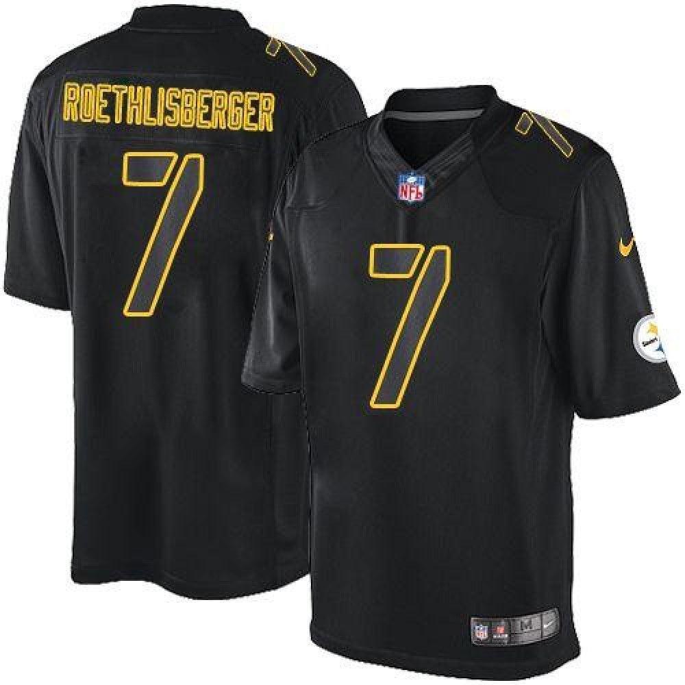 Steelers #7 Ben Roethlisberger Black Men's Stitched NFL Impact Limited Jersey 