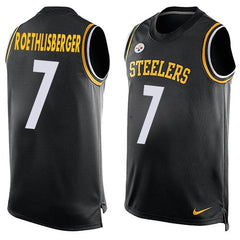 Steelers #7 Ben Roethlisberger Black Team Color Men's Stitched NFL Limited Tank Top Jersey 