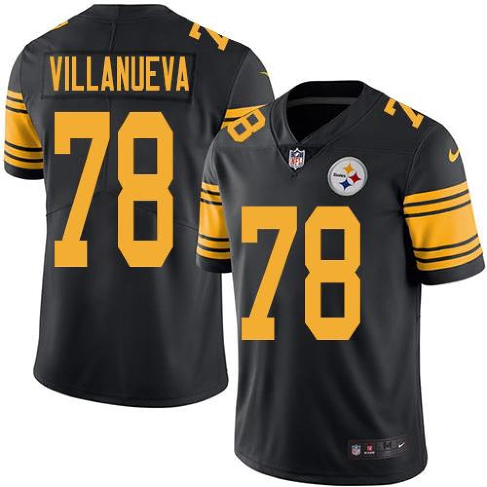 Steelers #78 Alejandro Villanueva Black Men's Stitched NFL Limited Rush Jersey 