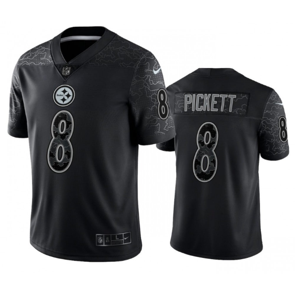 Men's Pittsburgh Steelers #8 Kenny Pickett Black Reflective Limited Stitched Jersey 