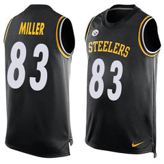 Steelers #83 Heath Miller Black Team Color Men's Stitched NFL Limited Tank Top Jersey 