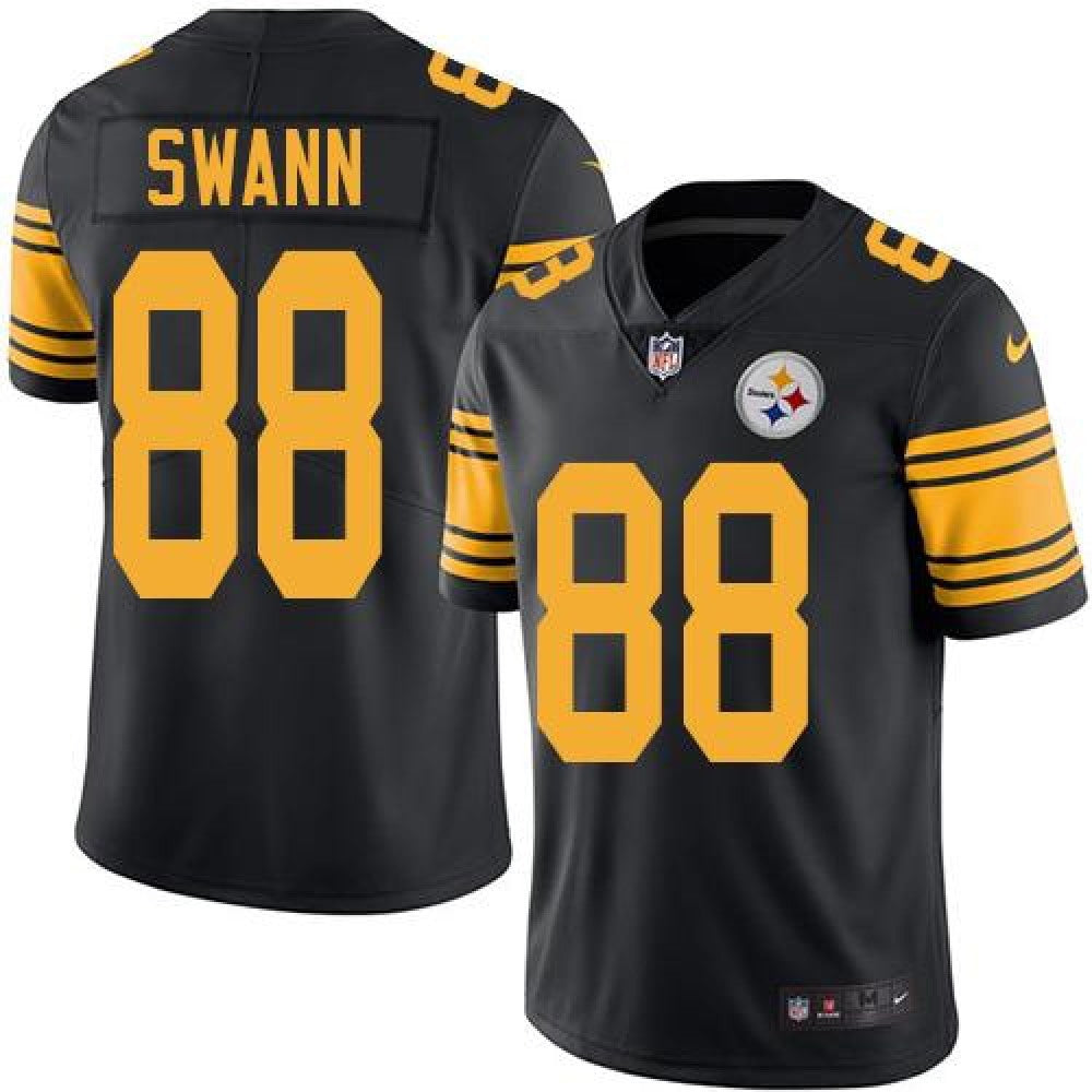 Steelers #88 Lynn Swann Black Men's Stitched NFL Limited Rush Jersey 