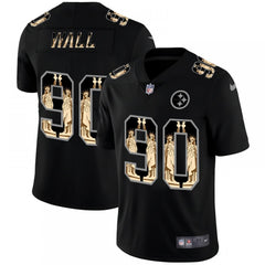 Men's Pittsburgh Steelers #90 T. J. Watt 2019 Black Statue of Liberty Limited Stitched NFL Jersey 