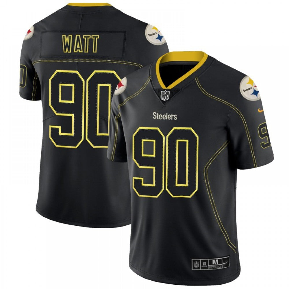 Men's Pittsburgh Steelers #90 T. J. Watt Black 2018 Lights Out Color Rush Limited NFL Jersey 