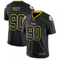 Men's Pittsburgh Steelers #90 T. J. Watt Black 2018 Lights Out Color Rush Limited NFL Jersey 