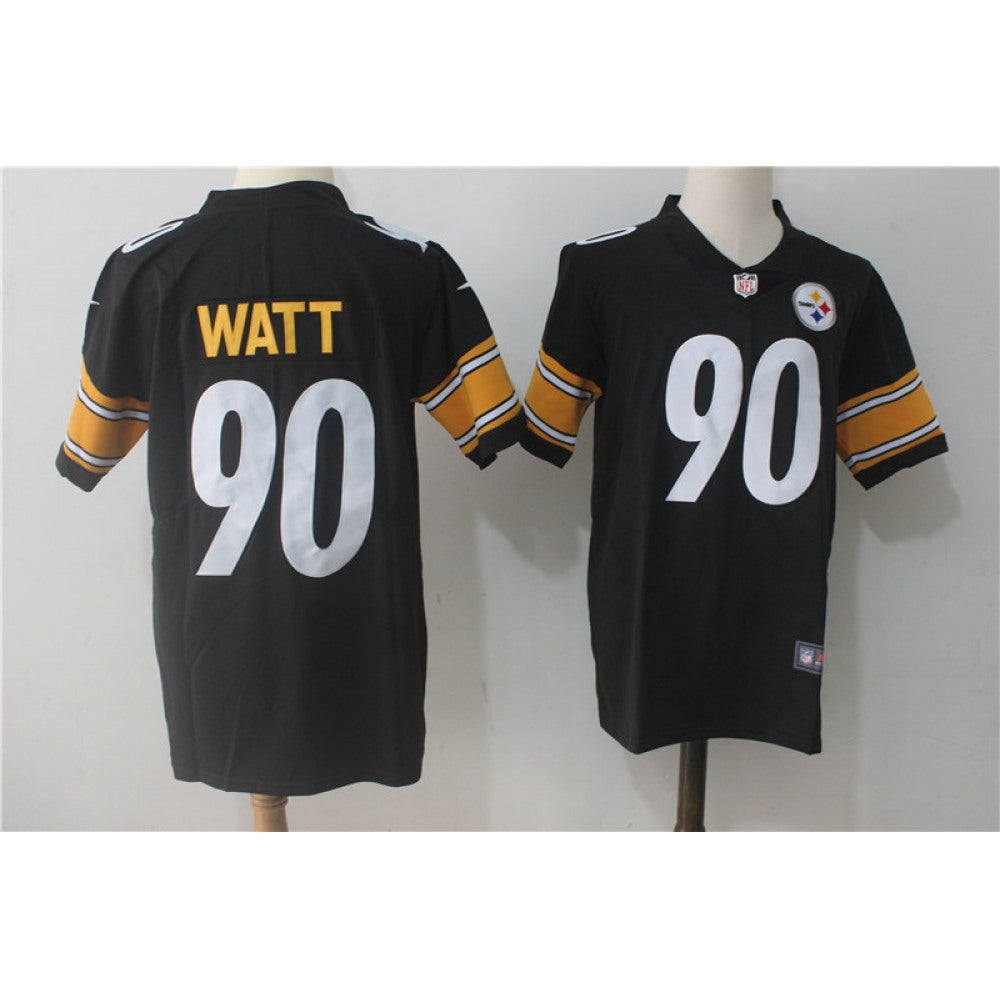 Men's Pittsburgh Steelers #90 T. J. Watt Black Team Color Stitched NFL Vapor Untouchable Limited Jersey 
