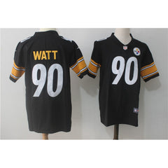 Men's Pittsburgh Steelers #90 T. J. Watt Black Team Color Stitched NFL Vapor Untouchable Limited Jersey 