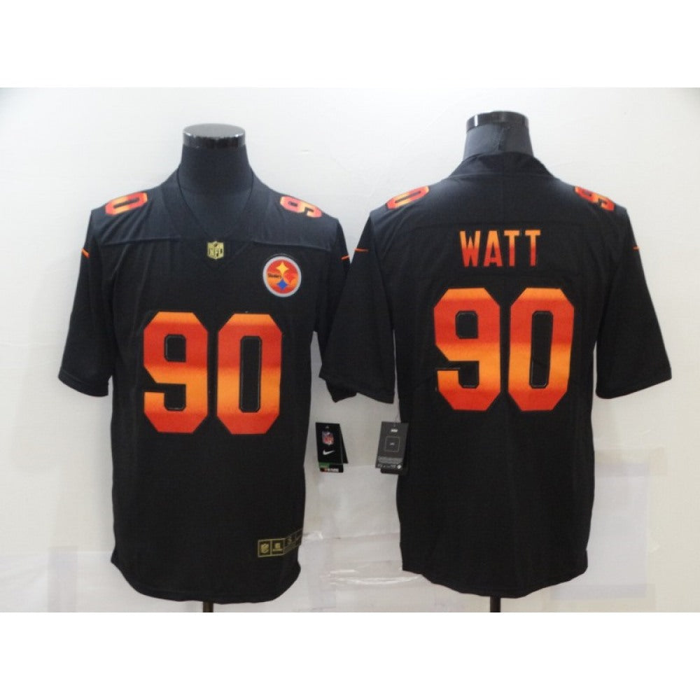 Men's Pittsburgh Steelers #90 T. J. Watt 2020 Black Fashion Stitched Limited Jersey 