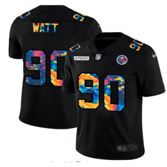 Men's Pittsburgh Steelers #90 T. J. Watt 2020 Black Crucial Catch Limited Stitched Jersey 