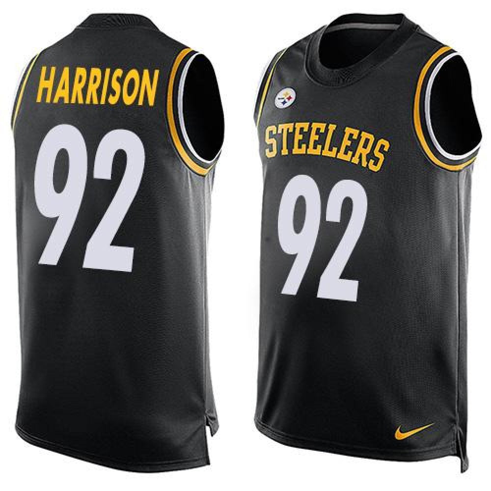 Steelers #92 James Harrison Black Team Color Men's Stitched NFL Limited Tank Top Jersey 
