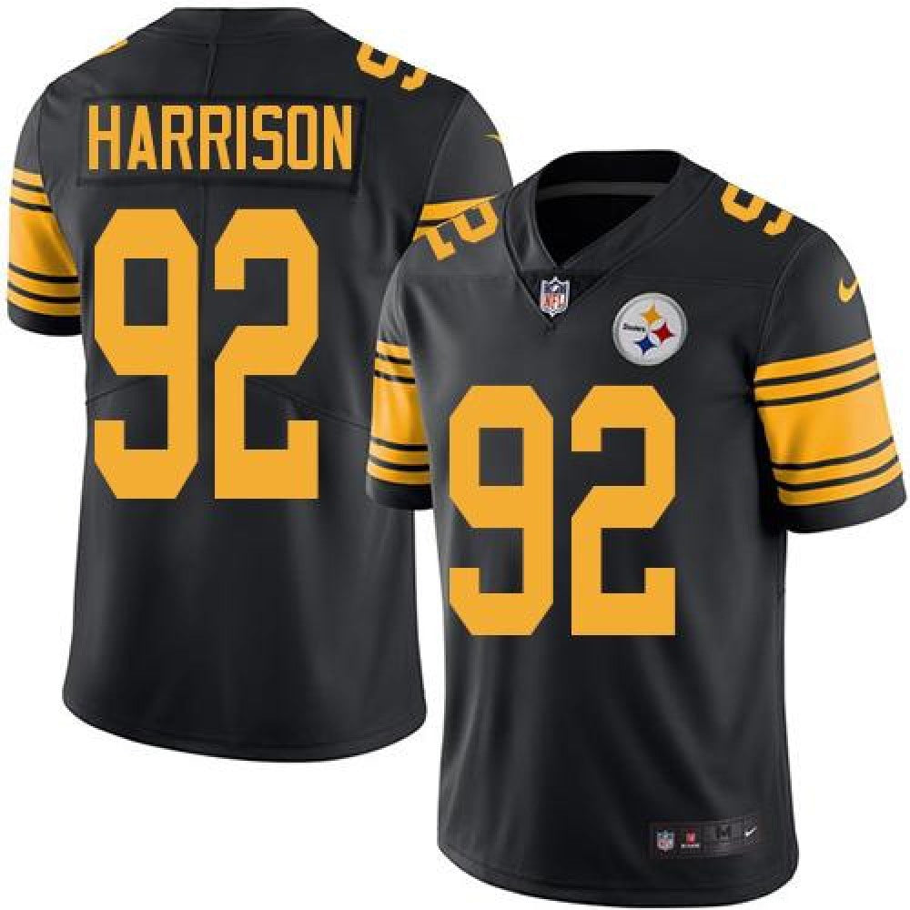 Steelers #92 James Harrison Black Men's Stitched NFL Limited Rush Jersey 