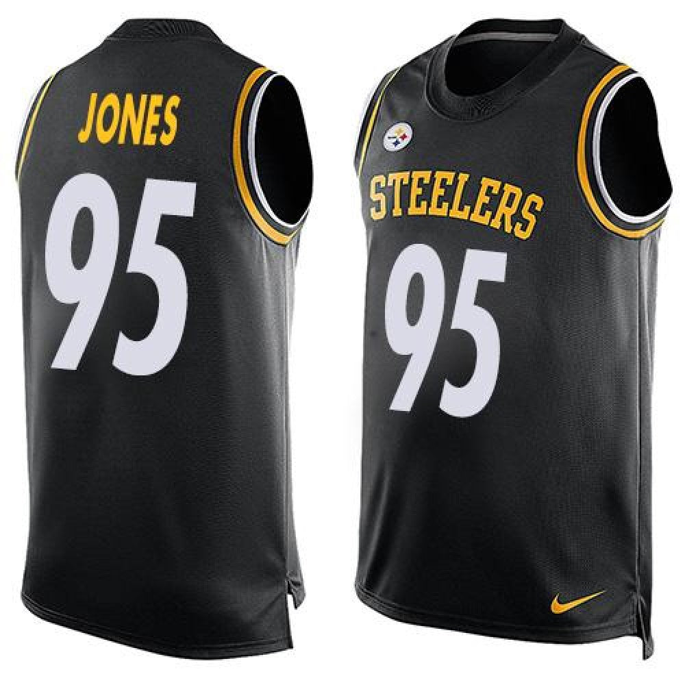 Steelers #95 Jarvis Jones Black Team Color Men's Stitched NFL Limited Tank Top Jersey 