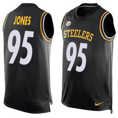 Steelers #95 Jarvis Jones Black Team Color Men's Stitched NFL Limited Tank Top Jersey 