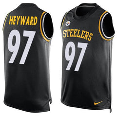 Steelers #97 Cameron Heyward Black Team Color Men's Stitched NFL Limited Tank Top Jersey 