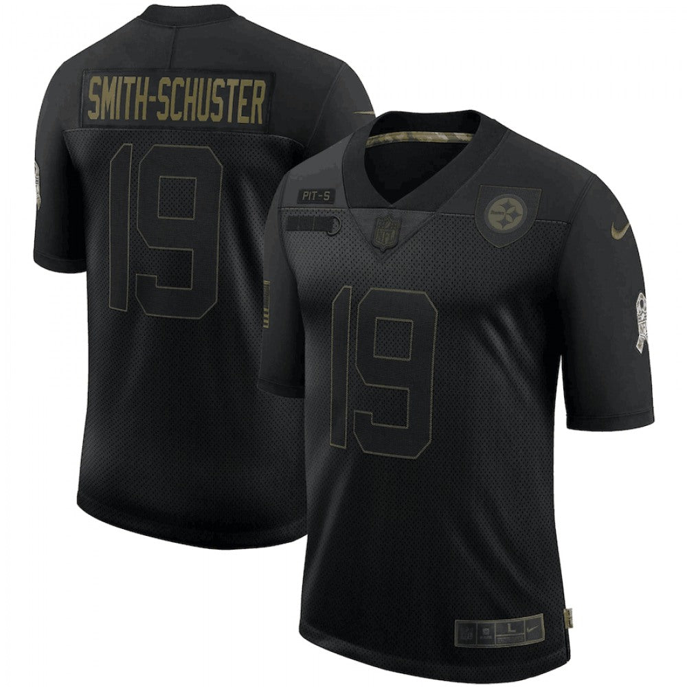 Men's Pittsburgh Steelers #19 JuJu Smith-Schuster Black 2020 Salute To Service Limited Stitched Jersey 