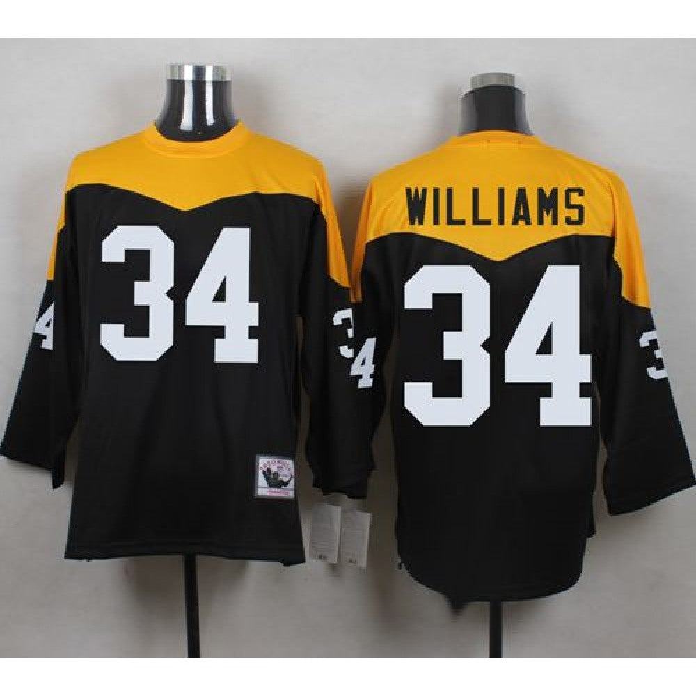 Mitchell And Ness 1967 Steelers #34 DeAngelo Williams Black/Yelllow Throwback Men's Stitched NFL Jersey 