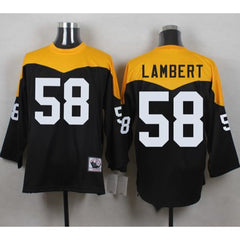 Mitchell And Ness 1967 Steelers #58 Jack Lambert Black/Yelllow Throwback Men's Stitched NFL Jersey 