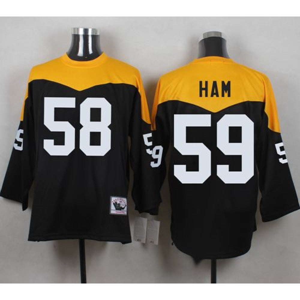 Mitchell And Ness 1967 Steelers #59 Jack Ham Black/Yelllow Throwback Men's Stitched NFL Jersey 