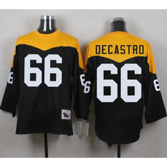 Mitchell And Ness 1967 Steelers #66 David DeCastro Black/Yelllow Throwback Men's Stitched NFL Jersey 