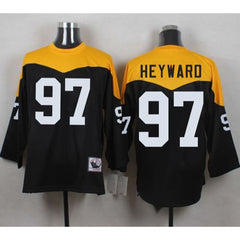 Mitchell And Ness 1967 Steelers #97 Cameron Heyward Black/Yelllow Throwback Men's Stitched NFL Jersey 