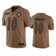 Men's Pittsburgh Steelers #10 Mitch Trubisky 2023 Brown Salute To Service Limited Jersey 