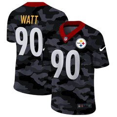 Men's Pittsburgh Steelers #90 T. J. Watt 2020 Camo Stitched Limited Jersey 