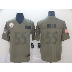 Men's Pittsburgh Steelers #55 Devin Bush 2019 Camo Salute To Service Limited Stitched NFL Jersey 