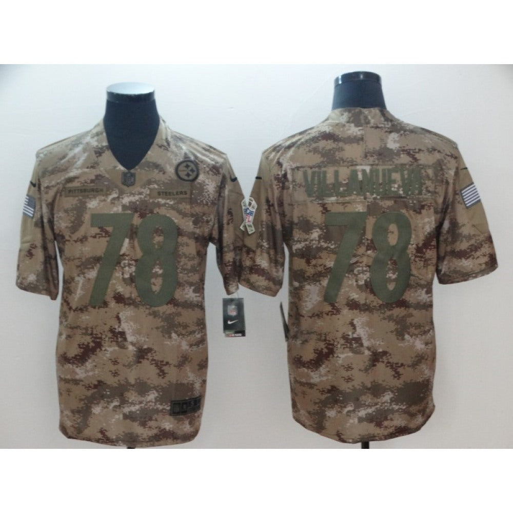 Men's Pittsburgh Steelers #78 Alejandro Villanueva 2018 Camo Salute to Service Limited Stitched NFL Jersey 