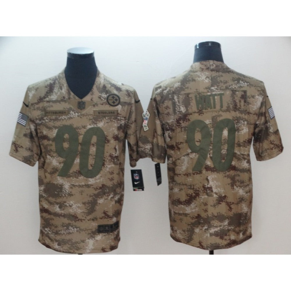 Men's Pittsburgh Steelers #90 T. J. Watt 2018 Camo Salute to Service Limited Stitched NFL Jersey 
