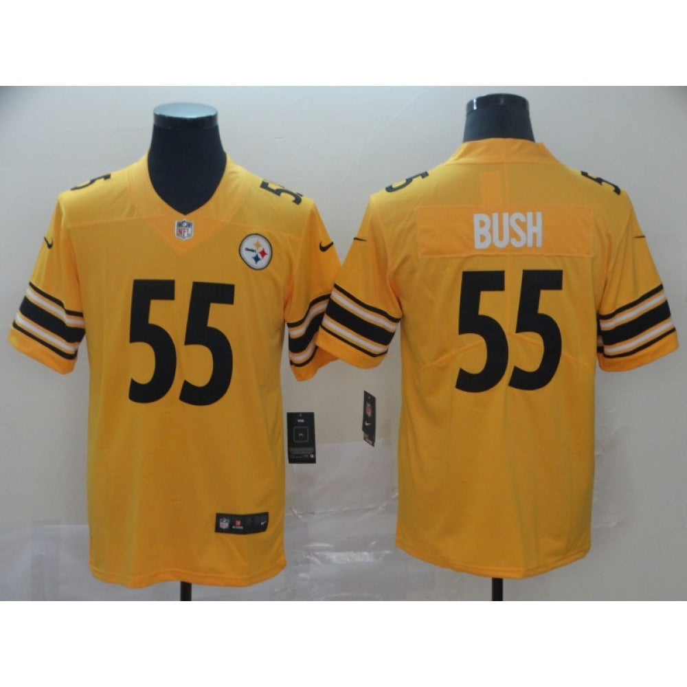 Men's Pittsburgh Steelers #55 Devin Bush Gold Inverted Legend Stitched NFL Jersey 