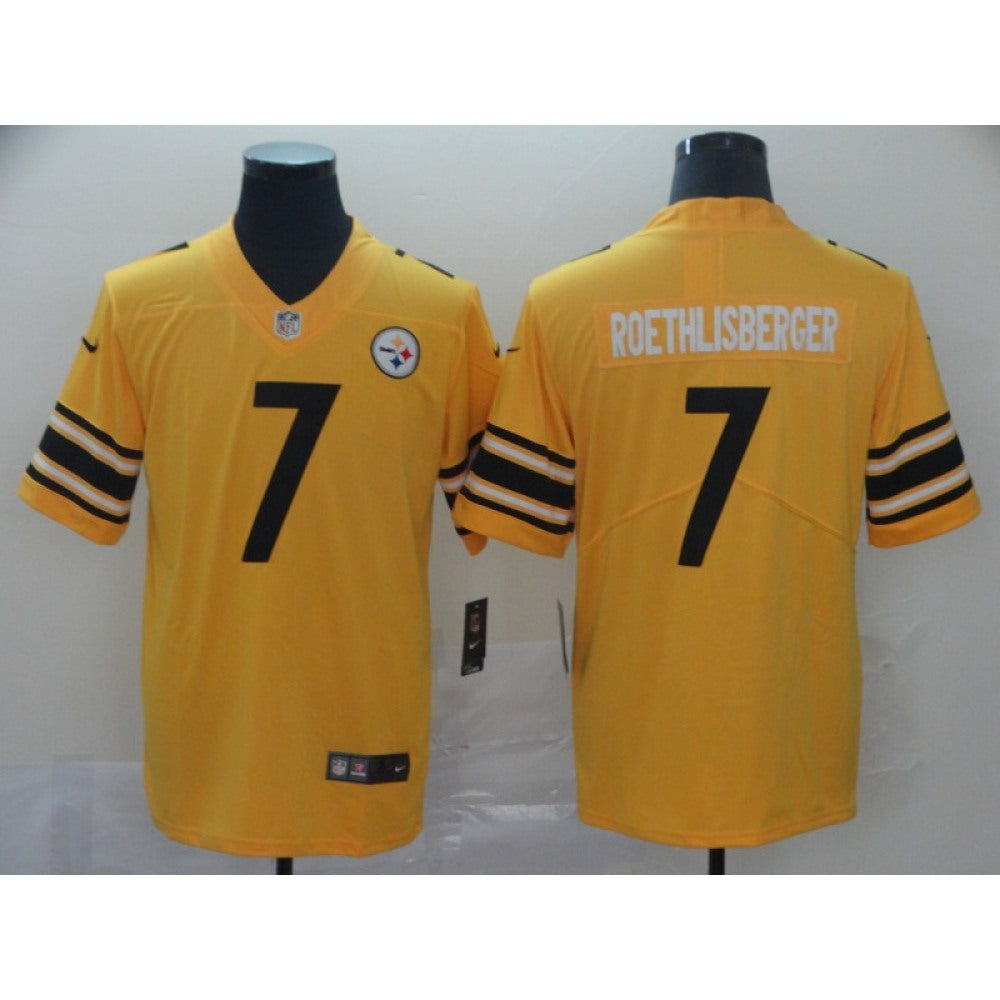 Men's Pittsburgh Steelers #7 Ben Roethlisberger Gold Inverted Legend Stitched NFL Jersey 