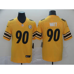 Men's Pittsburgh Steelers #90 T. J. Watt Gold Inverted Legend Stitched NFL Jersey 